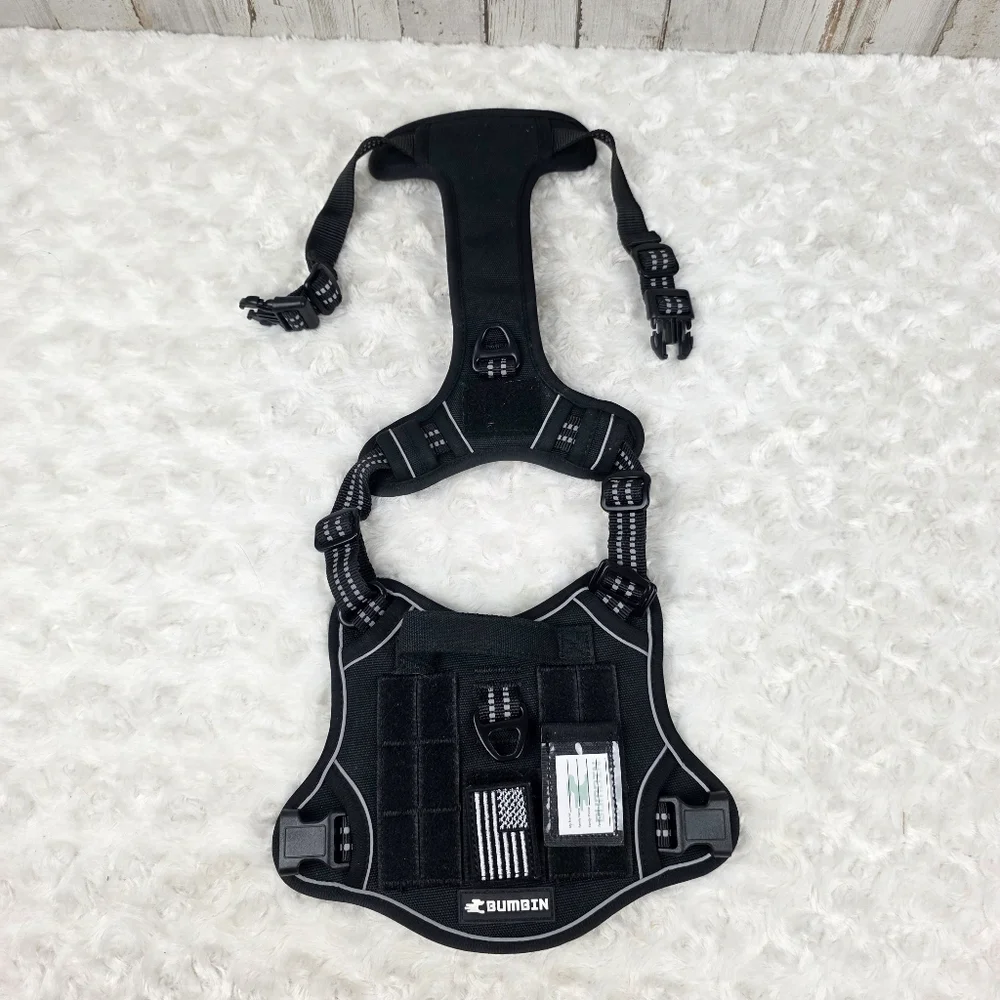 Bumbin Tactical No-Pull Black Dog Harness Size Small